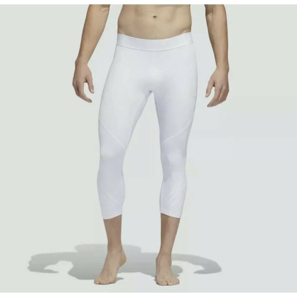 Adidas Men's Alphaskin White Sport 3/4 Tights  DZ8435 Size Small BNWT